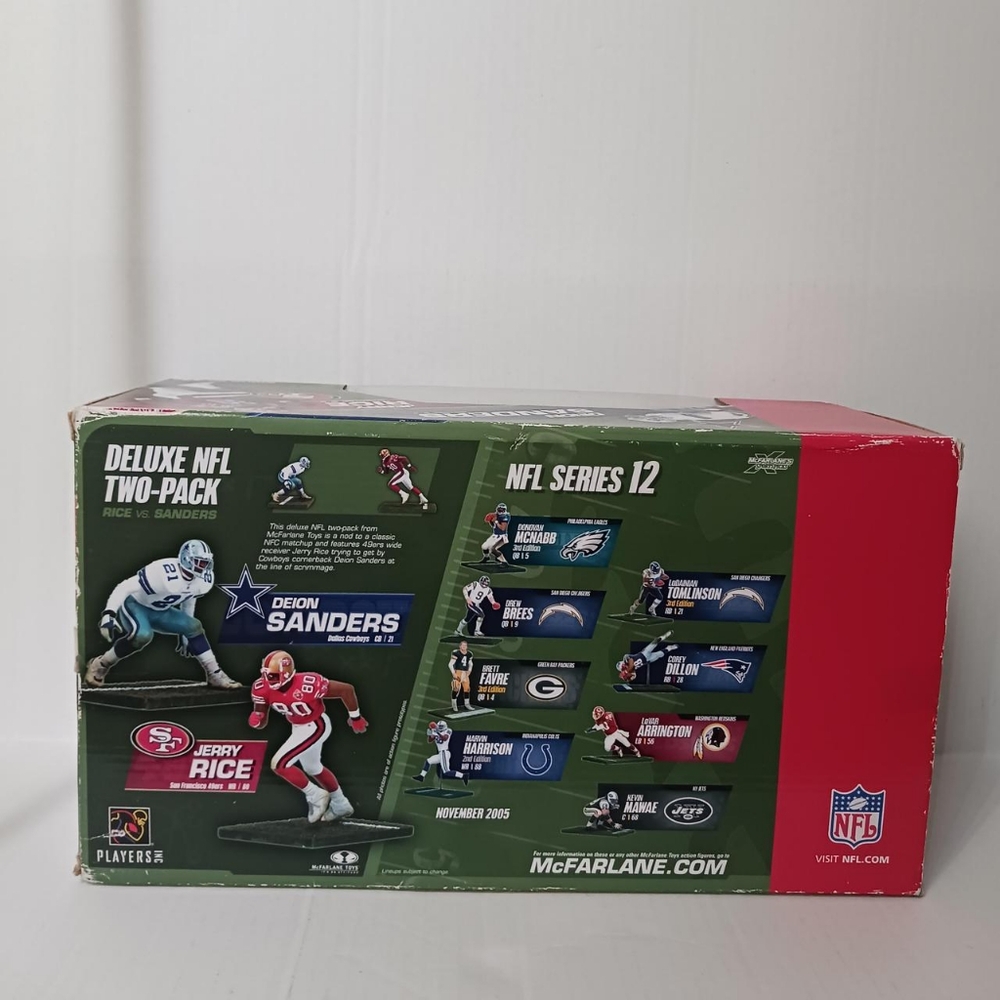 McFarlane NFL Deluxe NFL Two-Pack Deion Sanders VS Jerry Rice Action Figure Set - Picture 3 of 7
